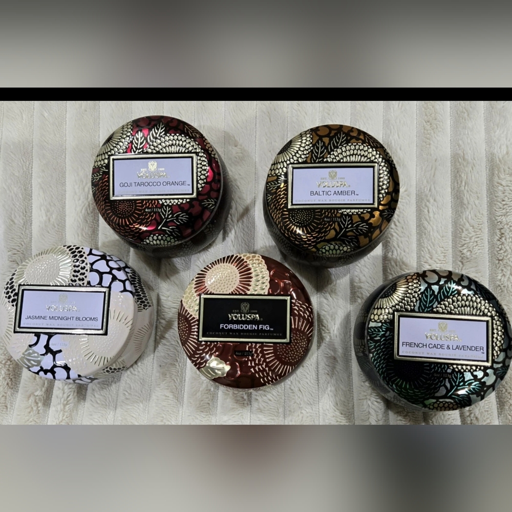 Voluspa Candle Coconut Wax 5 Piece Set 4oz/113g each